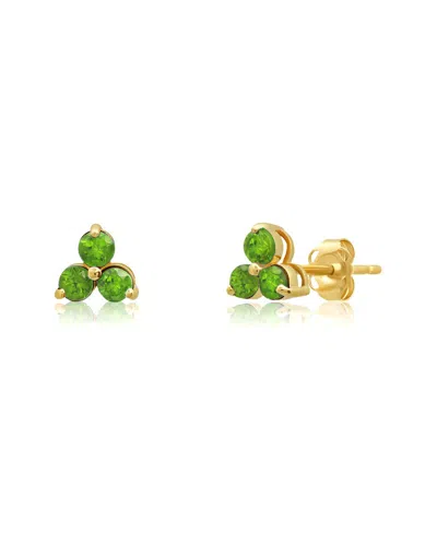 Maxcolor 14k 0.35 Ct. Tw. Peridot Studs In Gold