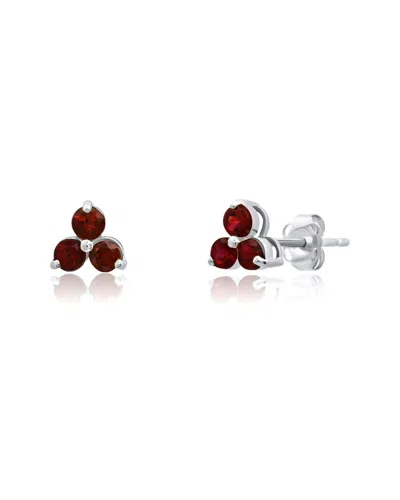 Maxcolor 14k 0.40 Ct. Tw. Garnet Studs In Red