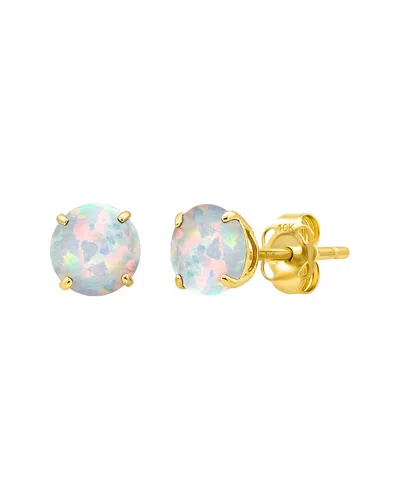 Maxcolor 14k 0.40 Ct. Tw. Lab-grown Opal Stud Earrings In Red