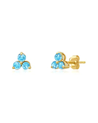 Maxcolor 14k 0.40 Ct. Tw. Swiss Blue Topaz Studs
