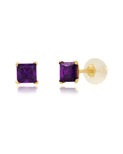 Maxcolor 14k 0.45 Ct. Tw. Amethyst Studs In Purple