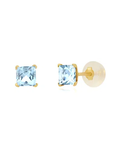 Maxcolor 14k 0.50 Ct. Tw. Aquamarine Studs In Gold