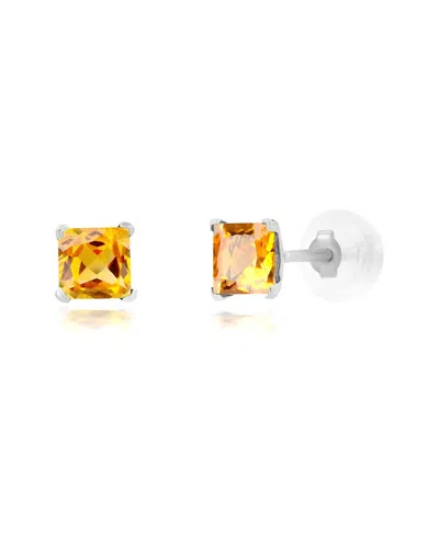 Maxcolor 14k 0.60 Ct. Tw. Citrine Studs In Orange