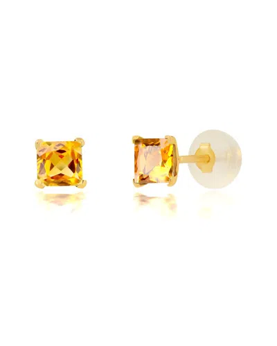 Maxcolor 14k 0.60 Ct. Tw. Citrine Studs In Orange