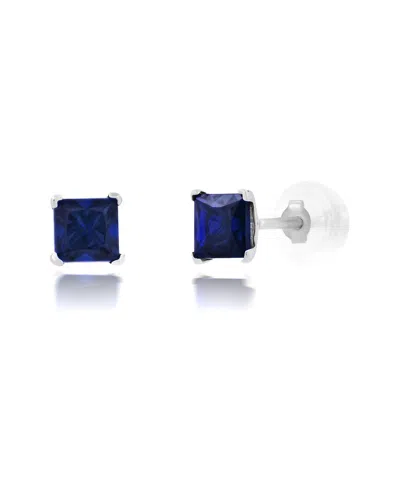 Maxcolor 14k 0.70 Ct. Tw. Lab-grown Blue Sapphire Studs