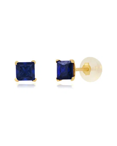 Maxcolor 14k 0.70 Ct. Tw. Lab-grown Blue Sapphire Studs