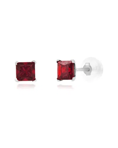 Maxcolor 14k 0.70 Ct. Tw. Lab-grown Ruby Studs In Red