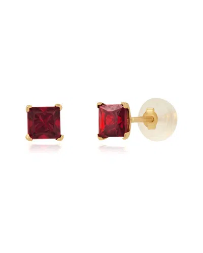 MAXCOLOR MAXCOLOR 14K 0.70 CT. TW. LAB-GROWN RUBY STUDS