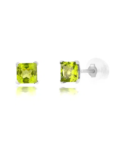 Maxcolor 14k 0.70 Ct. Tw. Peridot Studs In Metallic