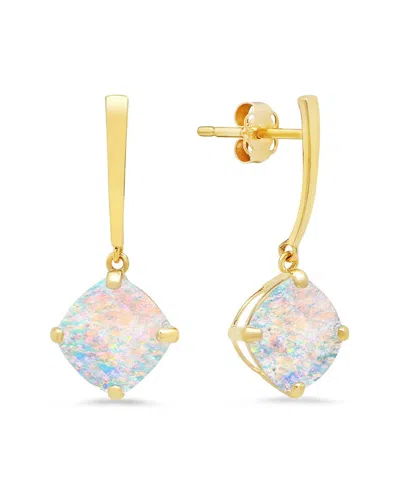 Maxcolor 14k 0.75 Ct. Tw. Lab-grown Opal Drop Earrings