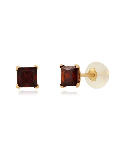 Maxcolor 14k 0.80 Ct. Tw. Garnet Studs In Burgundy