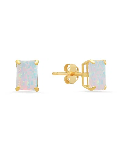 Maxcolor 14k 0.90 Ct. Tw. Lab-grown Opal Studs In Gold