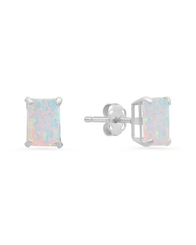 Maxcolor 14k 0.90 Ct. Tw. Lab-grown Opal Studs In Multi