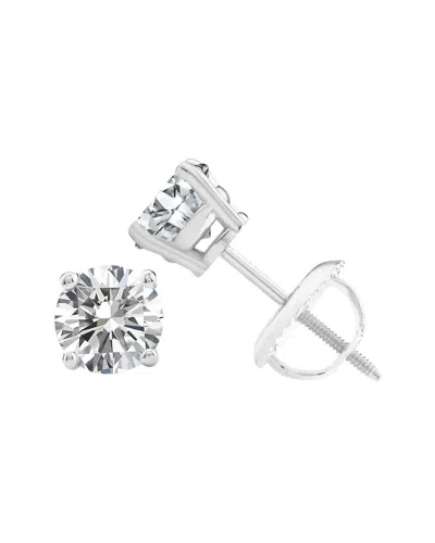 Maxcolor 14k 1.00 Ct. Tw. Lab-grown Diamond Stud Earrings In Silver