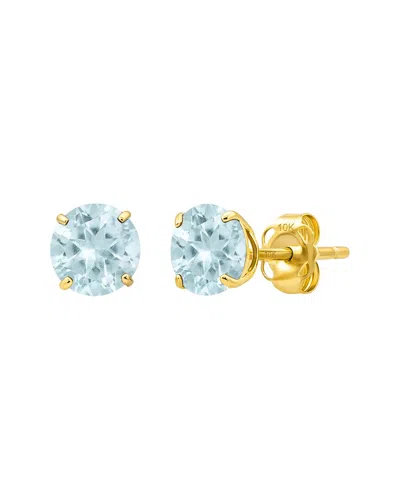 Maxcolor 14k 1.20 Ct. Tw. Aquamarine Stud Earrings In Blue