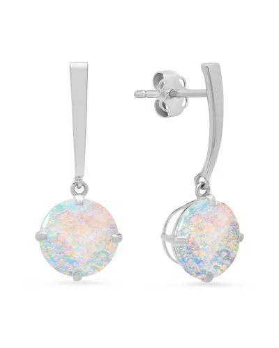 Maxcolor 14k 1.30 Ct. Tw. Lab-grown Opal Drop Earrings