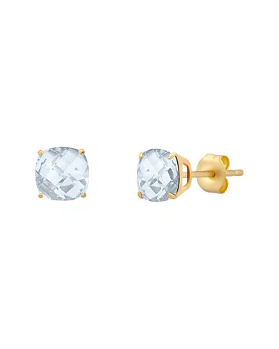 Maxcolor 14k 1.35 Ct. Tw. Aquamarine Stud Earrings In Orange