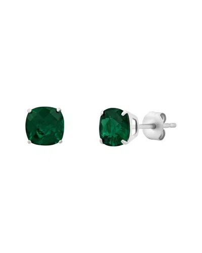 Maxcolor 14k 1.35 Ct. Tw. Lab-grown  Created Emerald Stud Earrings In Green