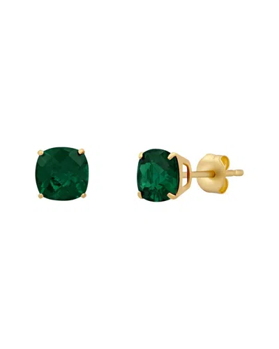 Maxcolor 14k 1.35 Ct. Tw. Lab-grown  Created Emerald Stud Earrings In Green