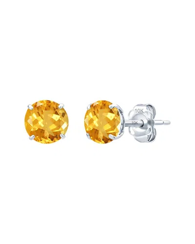 Maxcolor 14k 1.40 Ct. Tw. Citrine Stud Earrings In Multi