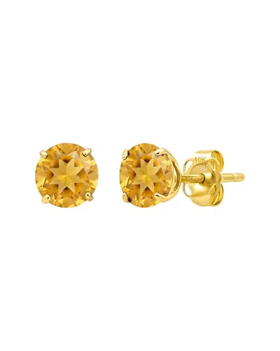 Maxcolor 14k 1.40 Ct. Tw. Citrine Stud Earrings In Yellow