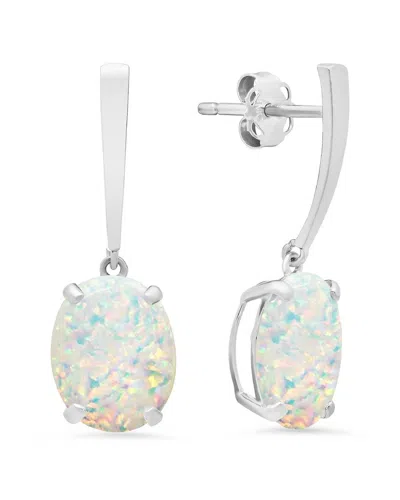Maxcolor 14k 1.50 Ct. Tw. Lab-grown Opal Drop Earrings
