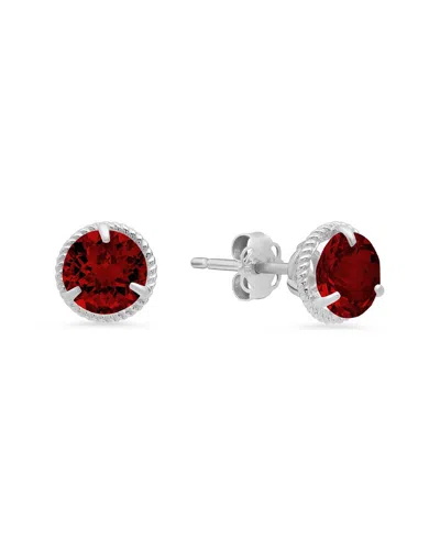 Maxcolor 14k 1.60 Ct. Tw. Garnet Halo Studs