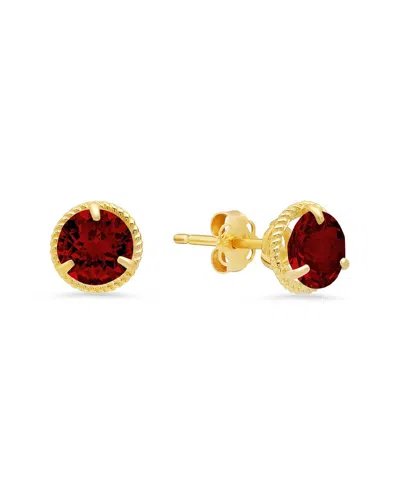 Maxcolor 14k 1.60 Ct. Tw. Garnet Halo Studs