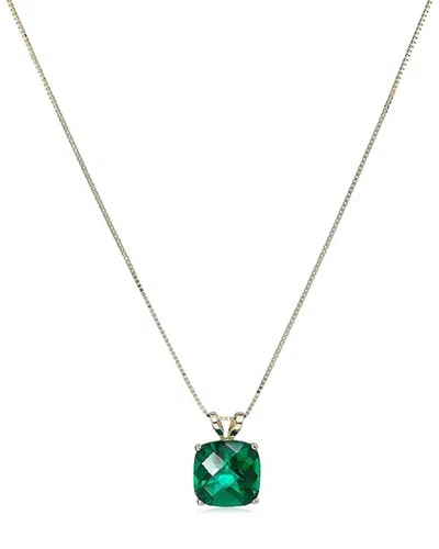 Maxcolor 14k 1.60 Ct. Tw. Lab-grown Emerald Pendant Necklace