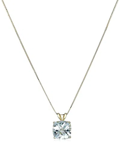 Maxcolor 14k 1.70 Ct. Tw. Aquamarine Pendant Necklace In Gold