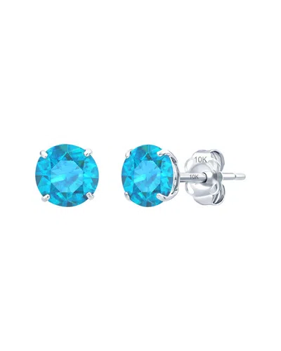 Maxcolor 14k 1.80 Ct. Tw. Swiss Blue Topaz Stud Earrings