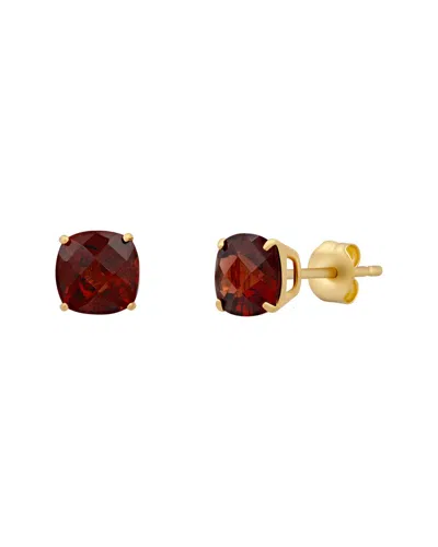Maxcolor 14k 1.90 Ct. Tw. Garnet Stud Earrings In Burgundy