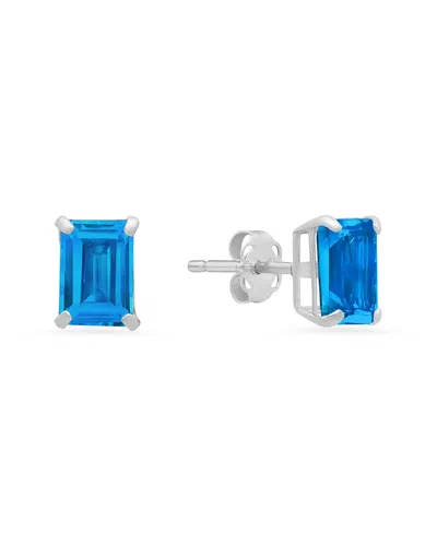 Maxcolor 14k 2.00 Ct. Tw. Blue Topaz Studs