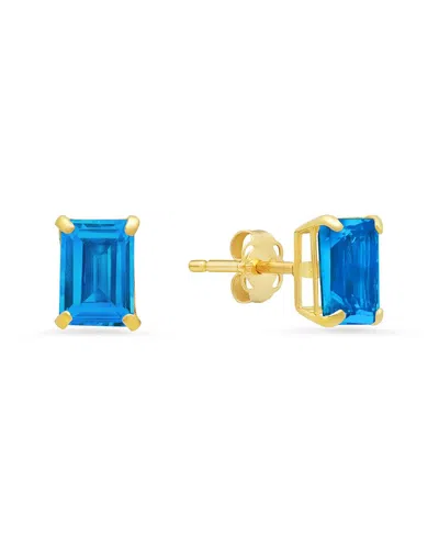 Maxcolor 14k 2.00 Ct. Tw. Blue Topaz Studs