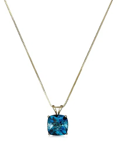 Maxcolor 14k 2.05 Ct. Tw. Londen Blue Topaz Pendant Necklace