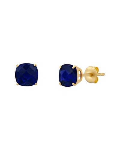 Maxcolor 14k 2.10 Ct. Tw. Lab-grown  Created Blue Sapphire Stud Earrings