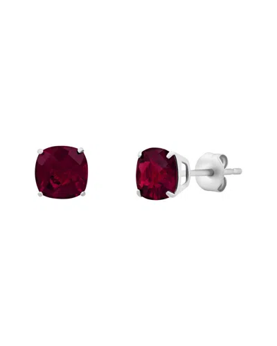 Maxcolor 14k 2.10 Ct. Tw. Lab-grown  Created Ruby Stud Earrings In Red