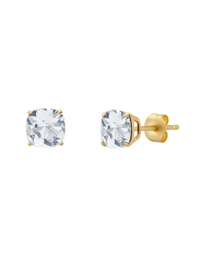 Maxcolor 14k 2.10 Ct. Tw. Lab-grown  Created White Sapphire Stud Earrings In Gold