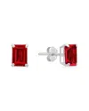 Maxcolor 14k 2.10 Ct. Tw. Lab-grown Ruby Studs In Red