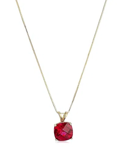 Maxcolor 14k 2.25 Ct. Tw. Lab-grown Ruby Pendant Necklace In Gold
