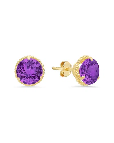 Maxcolor 14k 2.60 Ct. Tw. Amethyst Halo Studs
