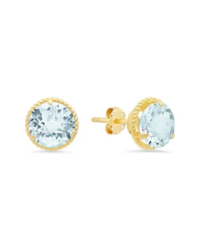 Maxcolor 14k 2.80 Ct. Tw. Aquamarine Halo Studs