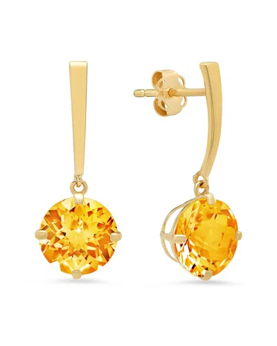 Maxcolor 14k 2.90 Ct. Tw. Citrine Drop Earrings