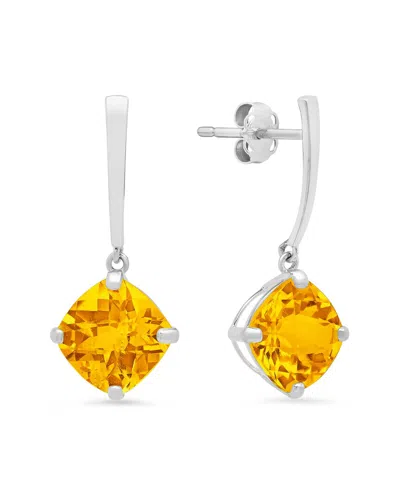 Maxcolor 14k 3.20 Ct. Tw. Citrine Drop Earrings