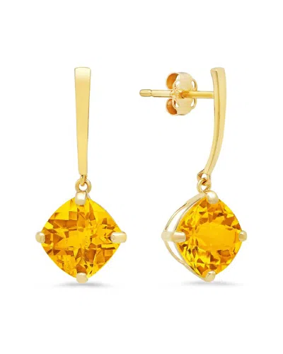 Maxcolor 14k 3.20 Ct. Tw. Citrine Drop Earrings