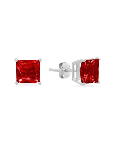 Maxcolor 14k 3.20 Ct. Tw. Lab-grown Ruby Studs