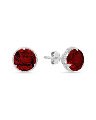 Maxcolor 14k 3.40 Ct. Tw. Garnet Halo Studs