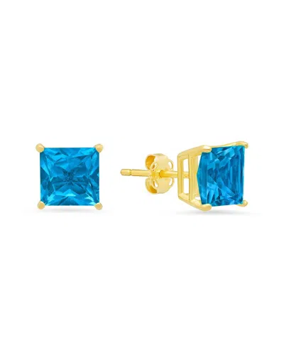 Maxcolor 14k 3.60 Ct. Tw. Blue Topaz Studs