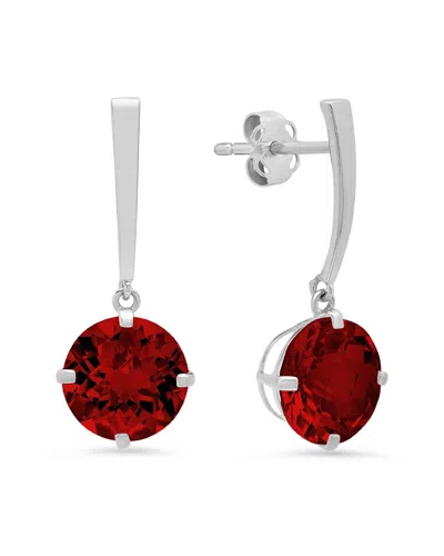 Maxcolor 14k 3.60 Ct. Tw. Garnet Drop Earrings