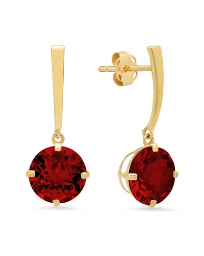 Maxcolor 14k 3.60 Ct. Tw. Garnet Drop Earrings In Gold